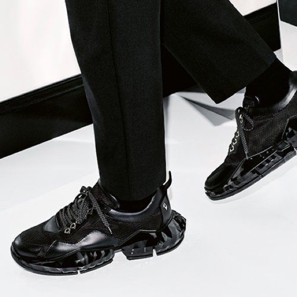 New Jimmy Choo Black Diamond Trainer Sneakers 39 Leather and Mesh unisex women 9 - Picture 11 of 13